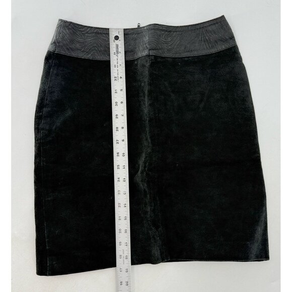 Vtg I.O.U. Leather Black Suede‎ Mini Skirt Size 9 Western Boho - Picture 8 of 12